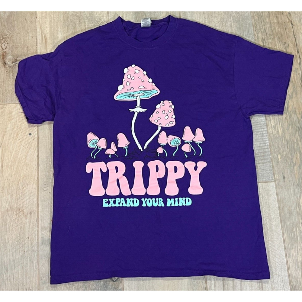 Magic Mushrooms Purple Trippy Expand Your Mind Size Large